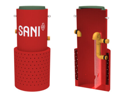 Септик со встроенным дренажом SANI-S - от 1 до 15 постоянно проживающих